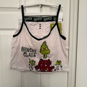 Grinch Women's White Cami and Short Set